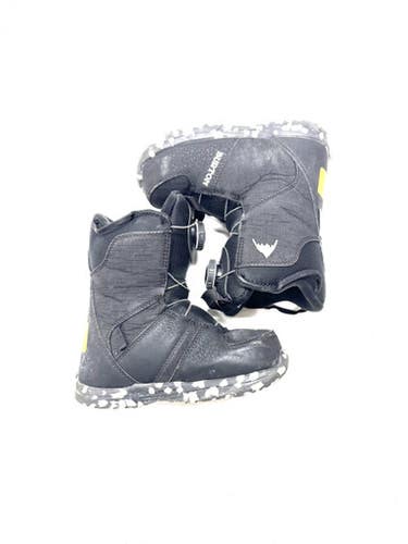 Used Burton GROM BOA Boys Snowboard Boots Black Junior 02 11860-S000300651