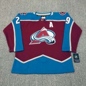 Colorado Avalanche 29 Nathan MacKinnon Red Ice Hockey Jerseys size 52