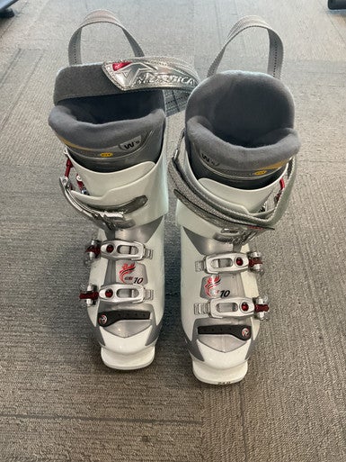 Used Nordica GS EASY OLYMPIA Womens DH Ski Boot Silver 240 MP - J06 - W07 11614-S000226337
