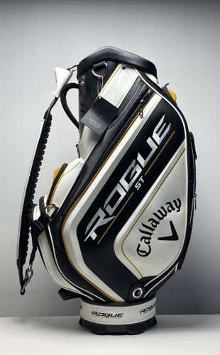 Callaway 2022 Rogue ST Staff Golf Bag White Black Gold 6 Way Divide