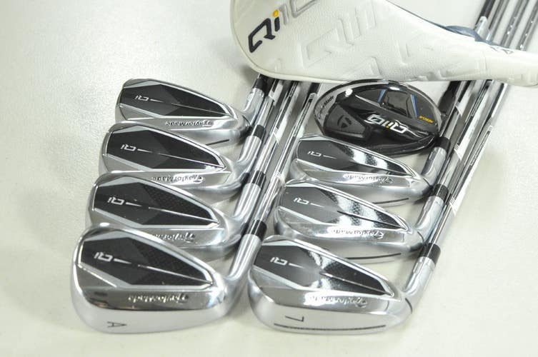 LEFT HANDED TaylorMade Qi Combo 4H, 5-PW,AW Iron Set Regular Flex Steel # 206667