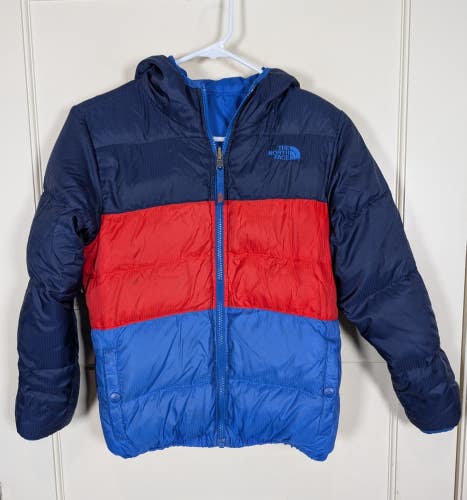 The North Face Boys Reversible 550 Down Puffer Jacket Size: M (10/12) Blue