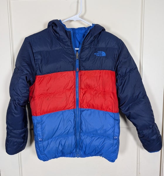 The North Face Boys Reversible 550 Down Puffer Jacket Size: M (10/12) Blue