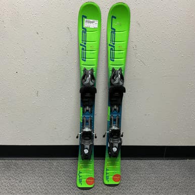 Used Elan JETT 90 Boys DH Ski/Binding Green And Royal Blue 90 cm 11855-S000195443