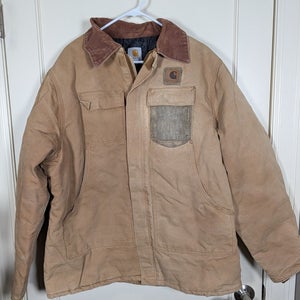 Carhartt Duck Jacket Arctic Quilt Lined Mens Size: L/XL Distressed