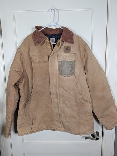 Carhartt Duck Jacket Arctic Quilt Lined Mens Size: L/XL Distressed