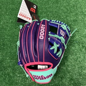 Wilson A2000 11.5" DP15 Infield Baseball Glove Pedroia Fit - Purple Seafoam Pink