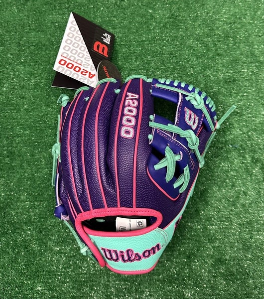 Wilson A2000 11.5" DP15 Infield Baseball Glove Pedroia Fit - Purple Seafoam Pink