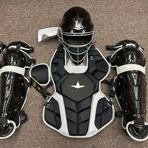 All Star Top Star Youth Ages 10-12 Baseball Catchers Gear Set - Black