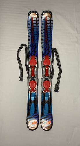 Salomon SNOWBLADE Short Skis 99cm w Salomon adj Bindings w/ Leashes SNOW BLADES