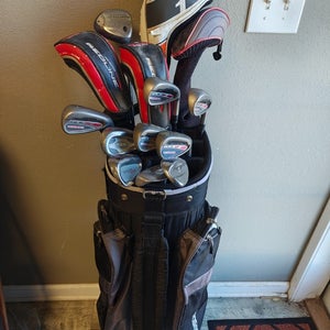 Taylormade Adams Callaway 15 Piece Regular Flex Complete Golf Set Cart Bag