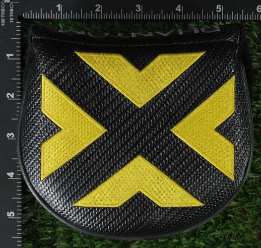 TITLEIST SCOTTY CAMERON DESIGN PHANTOM MALLET PUTTER HEADCOVER BLACK / YELLOW