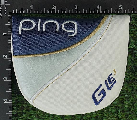 PING G LE3 MALLET PUTTER HEADCOVER MAGNETIC BLUE / WHITE / GOLD ~ LOOK!!