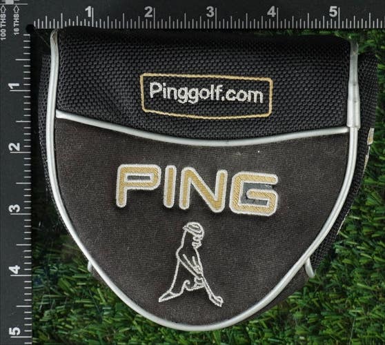 PING KARSTEN MALLET PUTTER HEADCOVER MAGNETIC CRAZ-E BLACK / GRAY / YELLOW