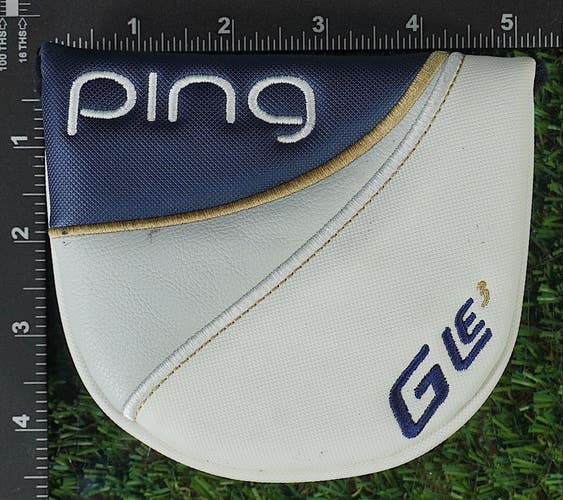 PING G LE3 MALLET PUTTER HEADCOVER MAGNETIC BLUE / WHITE / GOLD ~ LOOK!!