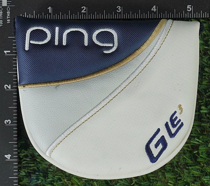 PING G LE3 MALLET PUTTER HEADCOVER MAGNETIC BLUE / WHITE / GOLD ~ LOOK!!