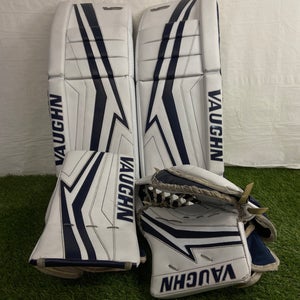 White 35" +2 Senior Vaughn V9 Pro Carbon Goalie Full Set Regular (Used)