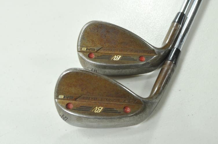 LEFT HANDED Titleist Vokey SM8 Raw Ported 54*, 58* Wedge Set Steel # 207159