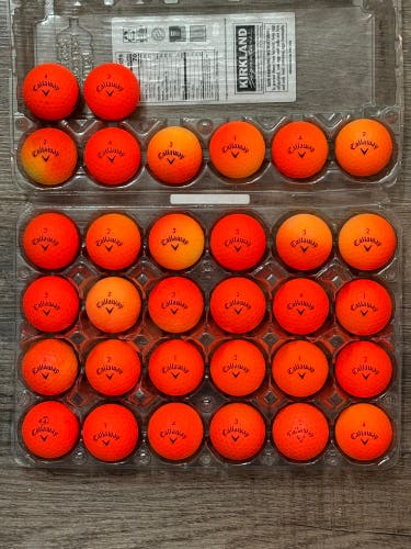 32 Callaway Supersoft Matte Orange Golf Balls - 5A/4A Condition