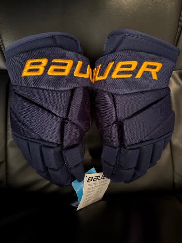 Bauer Vapor 2X Pro St Louis Blues Pro Stock Hockey Gloves Size 15