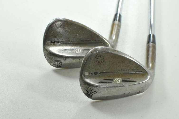 LEFT HANDED Titleist Vokey SM9 Raw 54*, 58* Wedge Set NS Pro Steel  # 207154