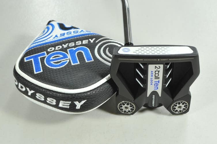 LEFT HANDED Odyssey Ten 2-Ball Arm Lock 41" Putter Steel with Head Cover #207164