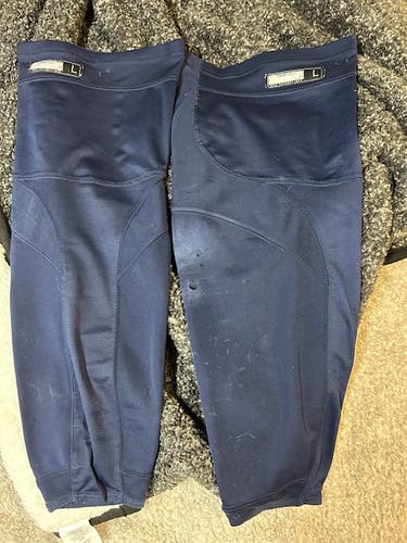 Navy Blue Reebok Practice Hockey Socks Size L Pro Stock- USED