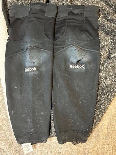 Black with White Backing Reebok Practice Hockey Socks Size L Pro Stock - USED