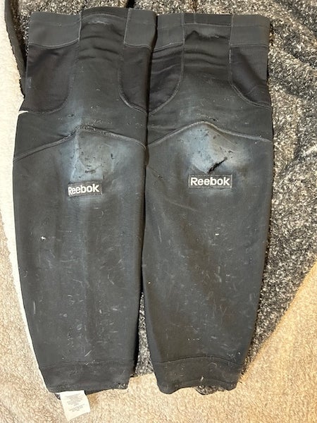 Black with White Backing Reebok Practice Hockey Socks Size L Pro Stock - USED