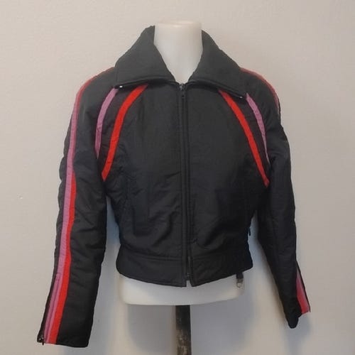vintage ski jacket skyr womens m at waist fit winter coat