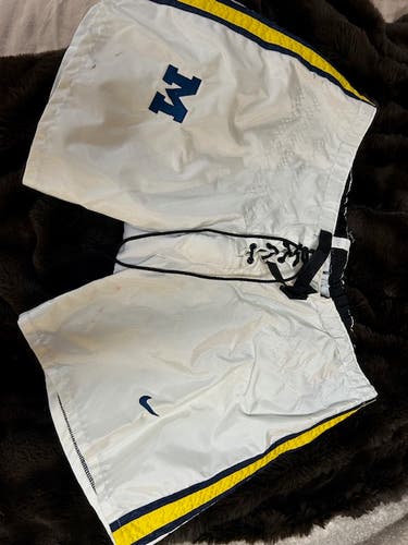 University of Michigan Wolverines Winter White Outdoor Pro Stock Bauer Pants Shell XL White