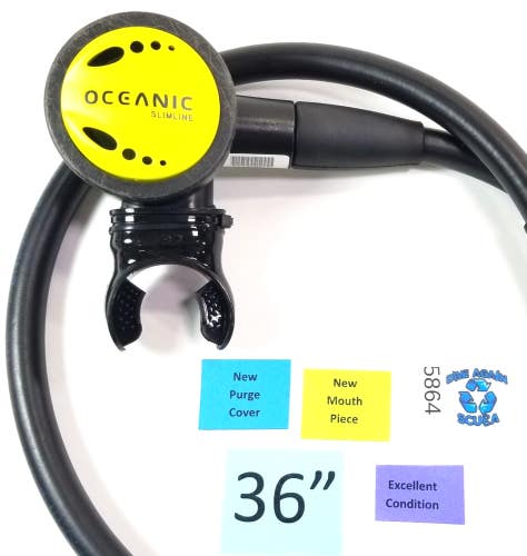 Oceanic Slim Line 2 Yellow Scuba Dive Octo Octopus 2nd Stage Regulator Slimline
