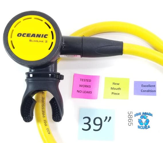 Oceanic Slim Line 2 Yellow Scuba Dive Octo Octopus 2nd Stage Regulator Slimline