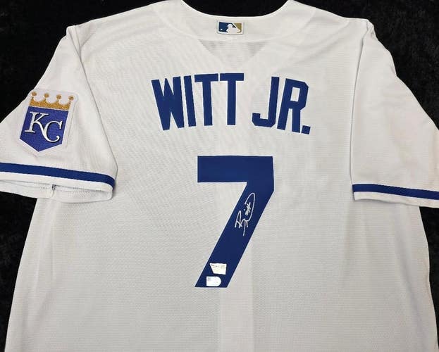 Kansas City Royals BOBBY WITT JR Auto Autograph Signed Baseball JERSEY w/COA