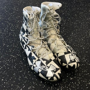 Used Under Armour LAX Cleats Mens Black And White Senior 10 11849-S000034096