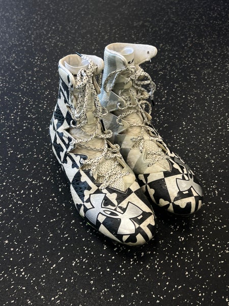 Used Under Armour LAX Cleats Mens Black And White Senior 10 11849-S000034096