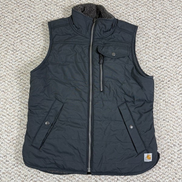 Carhartt Reversible Black Vest Sherpa Fleece Size XS 0/2 Utility Vest Womens
