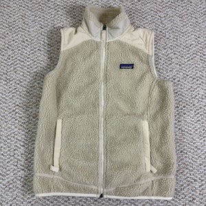Patagonia Vest Womens Medium Tan Retro X Fleece Sherpa Deep Pile Jacket Natural