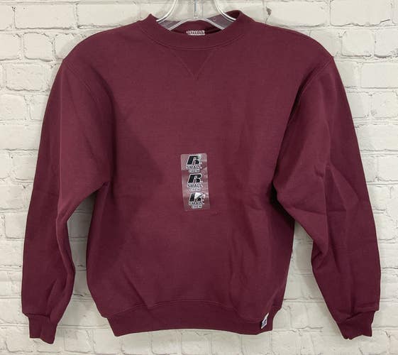 Russell Athletic Youth NuBlend Long-Sleeve Pullover Sweatshirt Maroon Small