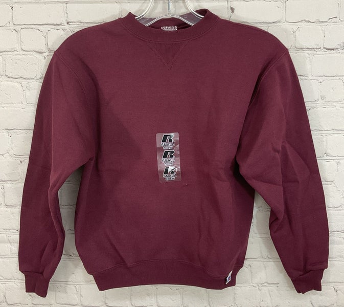 Russell Athletic Youth NuBlend Long-Sleeve Pullover Sweatshirt Maroon Small