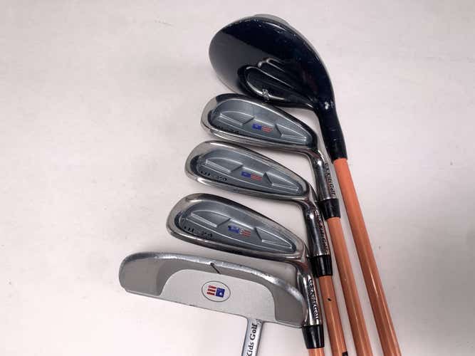 US Kids UL 24 Club Set Driver 8 9 PW Putter Kid Power 51" -35 Orange Youth RH