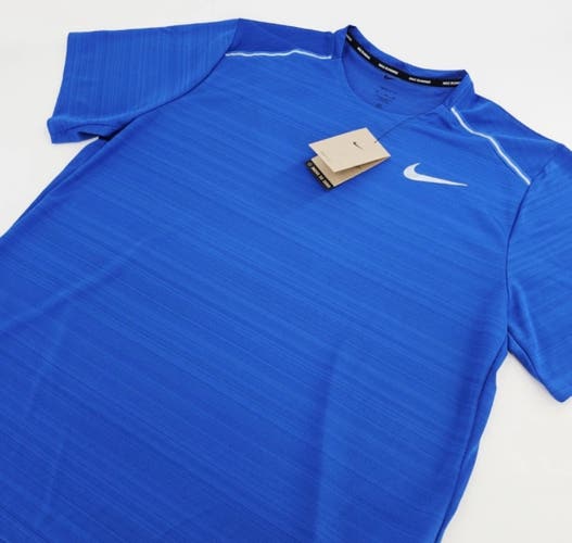 Size Small Men's Nike Dri-Fit Miler Short Sleeve Running Top Shirt AJ7565 480 NEW NWT