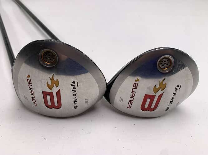 TaylorMade Burner 2008 3 & 5 Fairway Wood Set 15* 18* REAX Stiff Mens RH