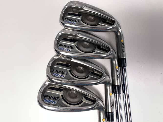 Ping G 2016 Iron Set 8-PW+GW Yellow Dot 1.5* Up AWT 2.0 Stiff Steel Mens RH