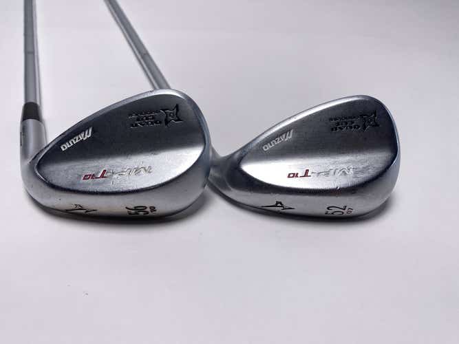 Mizuno MP T 10 White Satin Chrome Wedge Set 52* 7 | 56* 10 DG X100 Mens RH