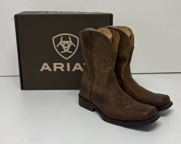 Ariat Rambler Brown Leather Rubber Sole Western Boots US Men's 13 EU 47 NEW