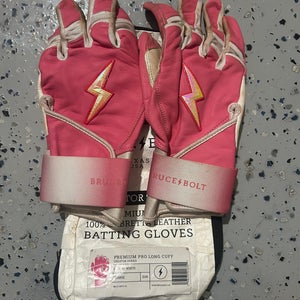 Bruce Bolt Pink Batting Gloves XL Pro Long Cuff