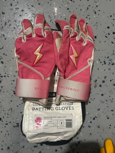 Bruce Bolt Pink Batting Gloves XL Pro Long Cuff