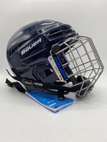 NEW Bauer IMS 5.0 Helmet Combo, Navy, Medium