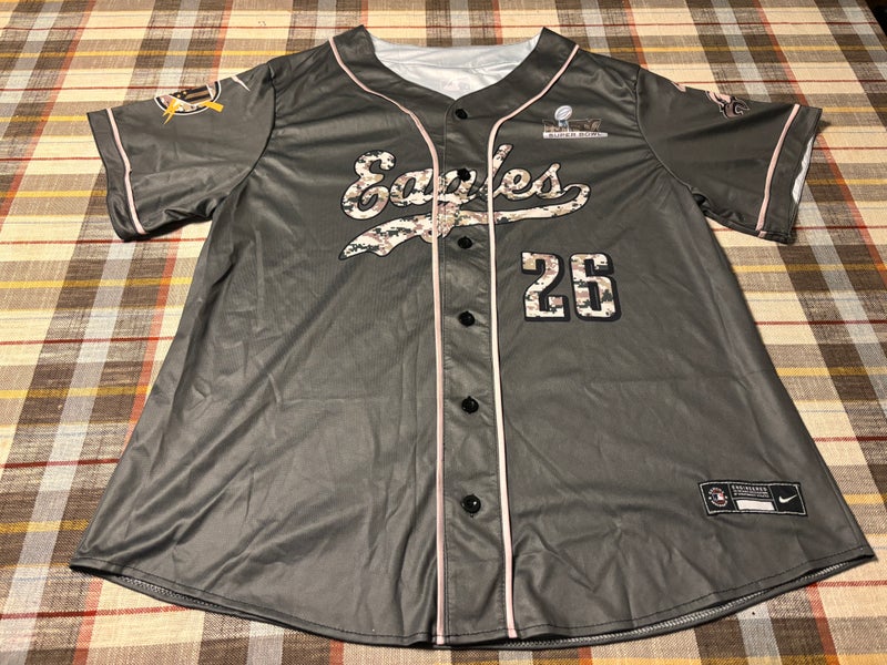 Saquon Barkley Large Men's Nike Baseball Button Up Jersey (New)